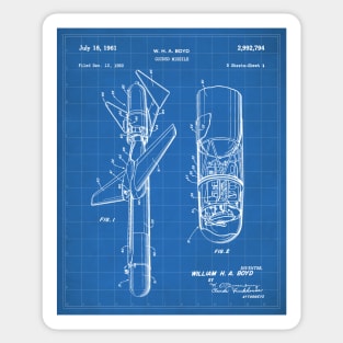 Cold War Military Missile Patent - Army Veteran Military Enthusiast Art - Blueprint Sticker